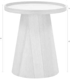 WOOOD Beistelltisch »Maud aus lackiertem MDF mit konischem Standfuß Ø45x50 cm« Tragkraft 15 kg, glatte Oberfläche durch Pressholzfaserplatte