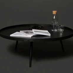 WOOOD Beistelltisch »Mesa mit MDF-Tischblatt und Kiefernholzbeinen Ø 100 x H 36 cm« Runde Form mit Randerhöhung, konische Kiefernholzbeine, Tragkraft 15kg
