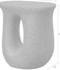 WOOOD Beistelltisch »Moson aus Magnesiumoxid mit organischer Form B 42 x T 33 x H 45 cm« Einzigartig durch Materialstruktur, Tragkraft 20 kg, Eigengewicht 6 kg
