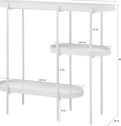 WOOOD Beistelltisch »Noan aus MDF mit pulverbeschichtetem Metallgestell, 90 x 28 x 80 cm« Tragkraft 5 kg pro Boden, Gestellrohr Ø 1,5 cm