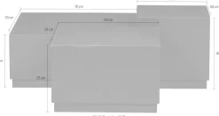 WOOOD Beistelltisch »Pim 3-tlg. aus MDF, stapelbar 40x40 / 55x55 / 70x70 cm« Drei Einheiten ineinander stapelbar, Hohlkonstruktion, schutzlackiert