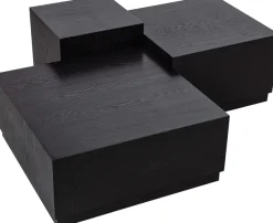 WOOOD Beistelltisch »Pim 3-tlg. aus MDF, stapelbar 40x40 / 55x55 / 70x70 cm« Drei Einheiten ineinander stapelbar, Hohlkonstruktion, schutzlackiert