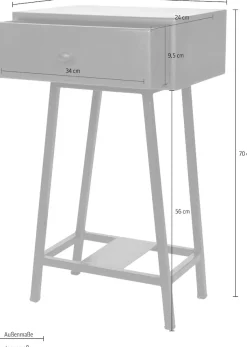 WOOOD Beistelltisch »Skybox aus Mangoholz mit Schublade, farbig lackiert, 40x30x70 cm« Schublade Innenmaß 34x24x9,5 cm, Holz farbig behandelt