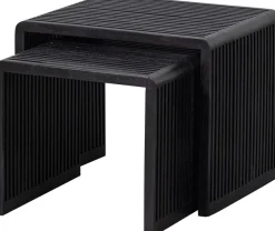 WOOOD Beistelltisch »Willa aus Teakholz, organische Formgebung 50x43,5x40 / 40x38x35 cm« Set, 2 Stk. tlg. 2er-Set, Tragkraft 15 kg, recyceltem Teakholz farbig behandelt