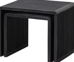 WOOOD Beistelltisch »Willa aus Teakholz, organische Formgebung 50x43,5x40 / 40x38x35 cm« Set, 2 Stk. tlg. 2er-Set, Tragkraft 15 kg, recyceltem Teakholz farbig behandelt