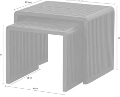 WOOOD Beistelltisch »Willa aus Teakholz, organische Formgebung 50x43,5x40 / 40x38x35 cm« Set, 2 Stk. tlg. 2er-Set, Tragkraft 15 kg, recyceltem Teakholz farbig behandelt