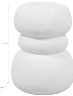 WOOOD Beistelltisch »Yvo aus Fiberclay in Betonoptik, organisch gestapelt 37x35x47 cm« Tragkraft 20 kg, Materialstärke 1 cm, Sitzfläche Ø 33 cm