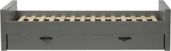 WOOOD Bettgestell »Morris FSC®-Kiefernholz bandsägerauh,H 53 x B 214 x T 95 cm« Matratzenmaß 90x200 cm, einfach zu montierbar, Schublade optional