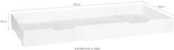 WOOOD Bettschubkasten »Nikki mit gebürstetem Massivkiefer und Rollen B 94 x T 198 x H 20 cm« Als Stauraum- oder Gästebettschublade nutzbar, MDF-Boden, Pfleiglicht