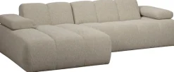 WOOOD Chaiselongue »Mojo Bouclé-Bezug mit verstellbarer Armlehne, H 74 x B 284 x T 160 cm« Tragkraft 360 kg, Maximale Verschleißfestigkeit, Pfleiglicht