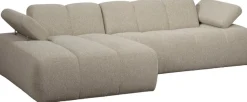 WOOOD Chaiselongue »Mojo Bouclé-Bezug mit verstellbarer Armlehne, H 74 x B 284 x T 160 cm« Tragkraft 360 kg, Maximale Verschleißfestigkeit, Pfleiglicht