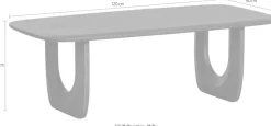 WOOOD Couchtisch »Frequent Mangoholz mit organisches Untergestell H 40 x B 120 x T 60 cm« Tragkraft 60 kg, abgeflachte Tischkanten, einfach zu montierbar