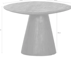 WOOOD Couchtisch »Posture aus Mangoholz mit abgeflachter Tischkante 70x63x42 cm« Tragkraft 15 kg, Standfuß Ø 15–32 cm geschlossen, Plattendicke 3 cm