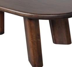 WOOOD Couchtisch »Roundly aus Mangoholz mit organisch geformter Platte 110x60x40 cm« Tragkraft 30 kg, Plattendicke 4 cm, Beine 14 cm breit