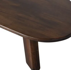 WOOOD Couchtisch »Roundly aus Mangoholz mit organisch geformter Platte 110x60x40 cm« Tragkraft 30 kg, Plattendicke 4 cm, Beine 14 cm breit