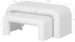 WOOOD Couchtisch »Stani 2-tlg. aus Fiberclay in Betonoptik 92x42x40 / 67x24x30 cm« Set, 2 Stk. tlg. Tragkraft 15 kg pro Einheit, nur für den Innenbereich geeignet