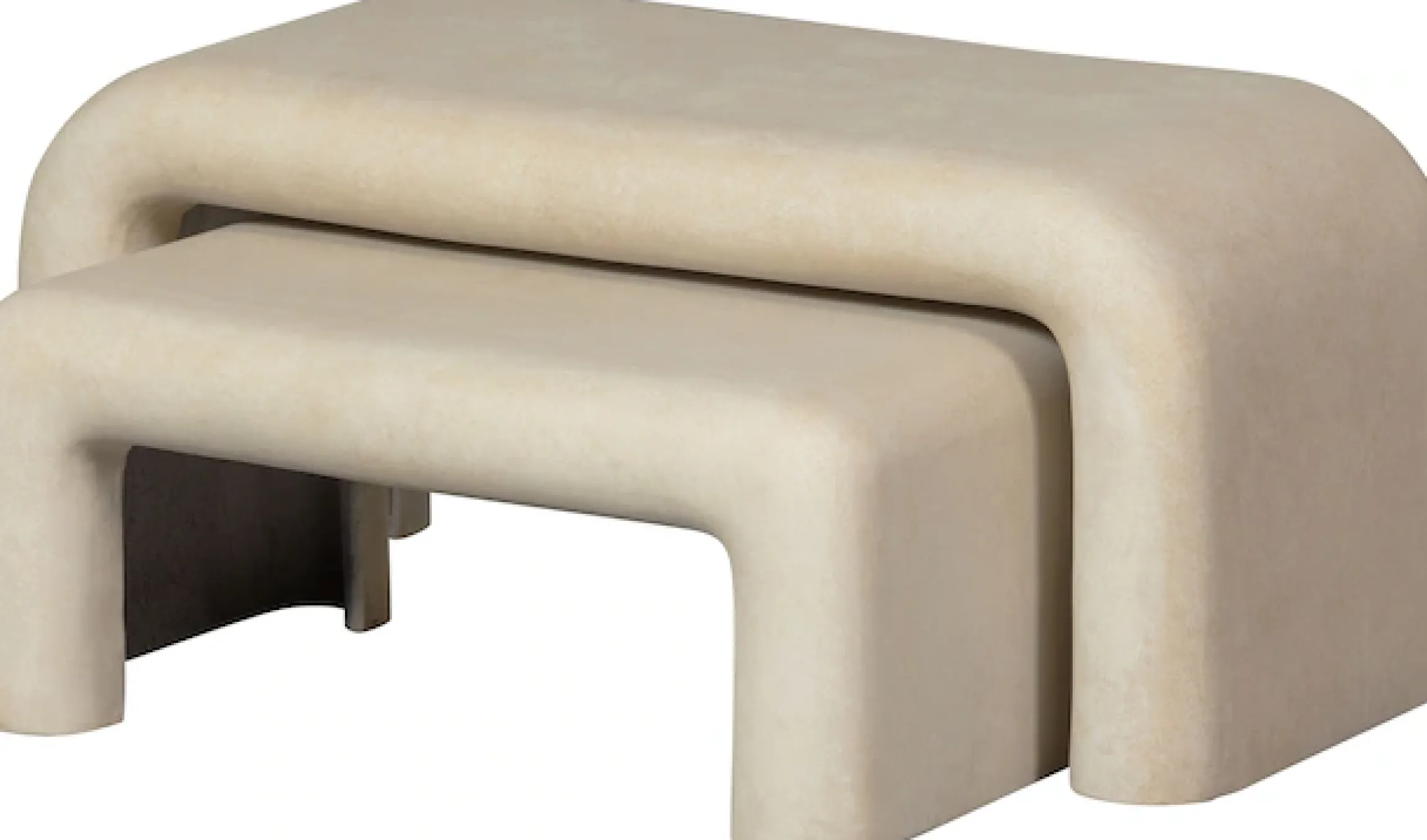 WOOOD Couchtisch »Stani 2-tlg. aus Fiberclay in Betonoptik 92x42x40 / 67x24x30 cm« Set, 2 Stk. tlg. Tragkraft 15 kg pro Einheit, nur für den Innenbereich geeignet