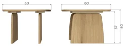 WOOOD Couchtisch »Tablo mit FSC®-Mix Eichenholz und organischer Form B60 x T60 x H40 cm« Transparente Schutzlackierung, Tragkraft 50 kg, kompakte Ausführung