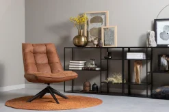WOOOD Drehsessel »Jouke mit Kunstleder-Bezug und Drehmechanismus B 70 x T 85 x H 90 cm« Sitzhöhe 46–42 cm, Tragkraft 140 kg, pulverbeschichtetes Metallgestell