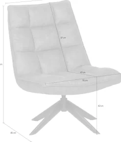 WOOOD Drehsessel »Jouke mit Kunstleder-Bezug und Drehmechanismus B 70 x T 85 x H 90 cm« Sitzhöhe 46–42 cm, Tragkraft 140 kg, pulverbeschichtetes Metallgestell
