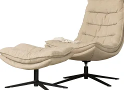 WOOOD Drehsessel »Kube mit Drehmechanismus inkl. Hocker B 74 x T 89 x H 100 cm« Newt-Chenillebezug, Hohe Verschleißfestigkeit, Tragkraft 120 kg