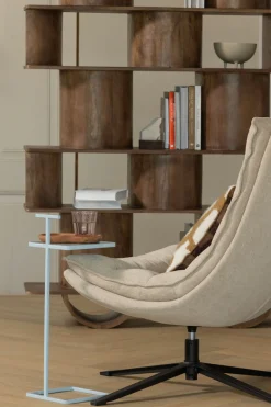 WOOOD Drehsessel »Kube mit Drehmechanismus inkl. Hocker B 74 x T 89 x H 100 cm« Newt-Chenillebezug, Hohe Verschleißfestigkeit, Tragkraft 120 kg
