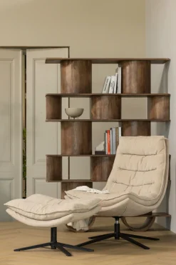 WOOOD Drehsessel »Kube mit Drehmechanismus inkl. Hocker B 74 x T 89 x H 100 cm« Newt-Chenillebezug, Hohe Verschleißfestigkeit, Tragkraft 120 kg