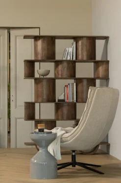 WOOOD Drehsessel »Kube mit Drehmechanismus inkl. Hocker B 74 x T 89 x H 100 cm« Newt-Chenillebezug, Hohe Verschleißfestigkeit, Tragkraft 120 kg