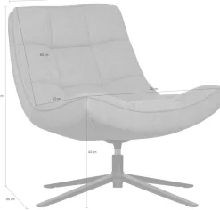WOOOD Drehsessel »Maudi gewobener-Bezug mit metall Drehgestell H 84 x B 74 x T 86 cm« Tragkraft 100 kg, subtile Farbnuancen, Hohe Verschleißfestigkeit