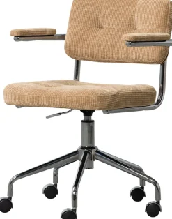 WOOOD Drehstuhl »Kova mit Rippenstoff-Bezug höhenverstellbar, B 54 x T 60 x H 87 cm« () Drehbar, Hohe Verschleißfestigkeit, Tragkraft 125 kg