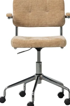 WOOOD Drehstuhl »Kova mit Rippenstoff-Bezug höhenverstellbar, B 54 x T 60 x H 87 cm« () Drehbar, Hohe Verschleißfestigkeit, Tragkraft 125 kg