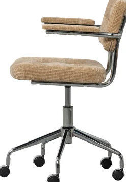 WOOOD Drehstuhl »Kova mit Rippenstoff-Bezug höhenverstellbar, B 54 x T 60 x H 87 cm« () Drehbar, Hohe Verschleißfestigkeit, Tragkraft 125 kg