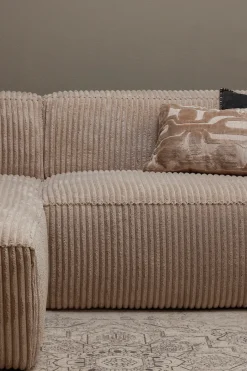 WOOOD Ecksofa »Bean Ripsbezug vollständig bezogen, H 73 x B 254 x T 175 cm« Links, Tragkraft 100 kg pro Sitzplatz, Gute Verschleißfestigkeit
