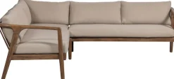 WOOOD Ecksofa »Biam Akazienholz mit Kissen und Eckaufbau H 67 x B 227 x T 227 cm« Tragkraft 500 kg, natürliche Holzöle für Wasserabweisung, pfleigleicht