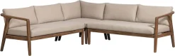 WOOOD Ecksofa »Biam Akazienholz mit Kissen und Eckaufbau H 67 x B 227 x T 227 cm« Tragkraft 500 kg, natürliche Holzöle für Wasserabweisung, pfleigleicht