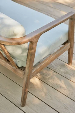 WOOOD Ecksofa »Biam Akazienholz mit Kissen und Eckaufbau H 67 x B 227 x T 227 cm« Tragkraft 500 kg, natürliche Holzöle für Wasserabweisung, pfleigleicht