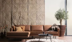 WOOOD Ecksofa »Rodeo Recycling-Lederfaser-Verbundstoff,H 85 x B 300 x T 155/86 cm« Metallbeine, Tragkraft 250 kg, Gute Verschleißfestigkeit, pfleigleicht
