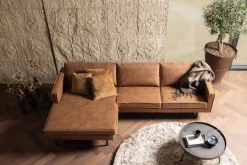 WOOOD Ecksofa »Rodeo Recycling-Lederfaser-Verbundstoff,H 85 x B 300 x T 155/86 cm« Metallbeine, Tragkraft 250 kg, Gute Verschleißfestigkeit, pfleigleicht