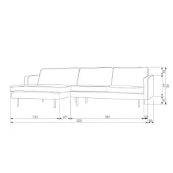 WOOOD Ecksofa »Rodeo Recycling-Lederfaser-Verbundstoff,H 85 x B 300 x T 155/86 cm« Metallbeine, Tragkraft 250 kg, Gute Verschleißfestigkeit, pfleigleicht