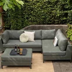 WOOOD Ecksofa »Sicilié Aluminiumgestell Dyed Acrylic-Stoff, H 60 x B 246 x D 262 cm« Tragkraft 500 kg gesamt, UV-beständig und chlorwasserbeständig