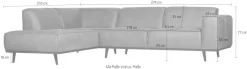 WOOOD Ecksofa »Statement, Sofa auf Birke-Gestell, mit Bonell- und Wellenfederung« frei im Raum stellbar, H 77 x B 274 x T 210 cm