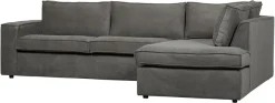 WOOOD Ecksofa »Thomas Rechts Bezug mit Steppnaht, H 92 x B 283 x D 197 cm« Tragkraft 400 kg, Losse Sitz- und Rückenkissen, Pfleiglicht