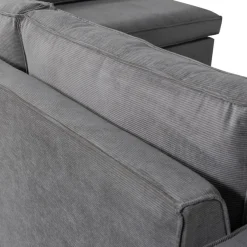 WOOOD Ecksofa »Thomas Rechts Bezug mit Steppnaht, H 92 x B 283 x D 197 cm« Tragkraft 400 kg, Losse Sitz- und Rückenkissen, Pfleiglicht