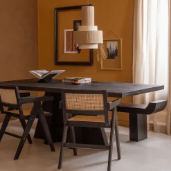 WOOOD Esstisch »Kean Mangoholz mit markanten Standbeinen, H 75 x B 220 x T 100 cm« Tragkraft 150 kg, ingeniöse Verbindungstechnik, pfleigleicht