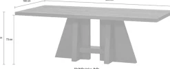 WOOOD Esstisch »Kean Mangoholz mit markanten Standbeinen, H 75 x B 220 x T 100 cm« Tragkraft 150 kg, ingeniöse Verbindungstechnik, pfleigleicht