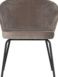 WOOOD Esszimmerstuhl »Admit Bezug mit Metallgestell und runde Formen H 78 x B 60 x T 58 cm« (Set) 2 Stk.(Set, 2 St) Velvet, Tragkraft 150 kg, schwarzen Beinen, pfleigleicht