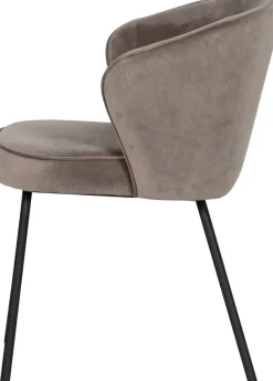 WOOOD Esszimmerstuhl »Admit Bezug mit Metallgestell und runde Formen H 78 x B 60 x T 58 cm« (Set) 2 Stk.(Set, 2 St) Velvet, Tragkraft 150 kg, schwarzen Beinen, pfleigleicht