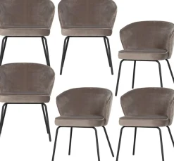 WOOOD Esszimmerstuhl »Admit Bezug mit Metallgestell und runde Formen H 78 x B 60 x T 58 cm« (Set) 2 Stk.(Set, 2 St) Velvet, Tragkraft 150 kg, schwarzen Beinen, pfleigleicht