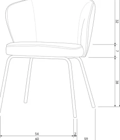 WOOOD Esszimmerstuhl »Admit Bezug mit Metallgestell und runde Formen H 78 x B 60 x T 58 cm« (Set) 2 Stk.(Set, 2 St) Velvet, Tragkraft 150 kg, schwarzen Beinen, pfleigleicht