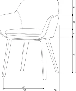 WOOOD Esszimmerstuhl »Base mit Velvet-Melange-Bezug, B 58 x T 58 x H 80 cm« (Set) 2 Stk.Walnussfurnier-Gestell, Armlehnen integriert, Tragkraft 100 kg